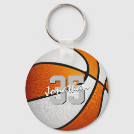 Chaveiro bola de basquete personalizada laranja branca