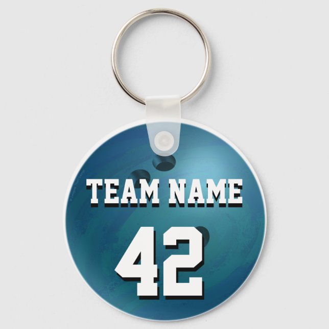 Chaveiro Bola de boliche azul (Frente)