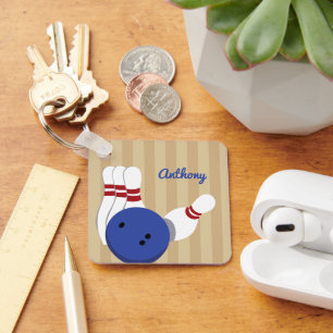 Chaveiro Bola de boliche e pinos personalizados