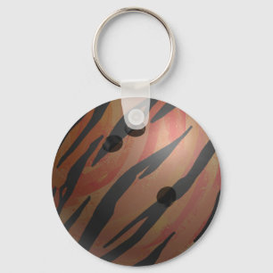 Chaveiro Bola de boliche Tigre - Laranja