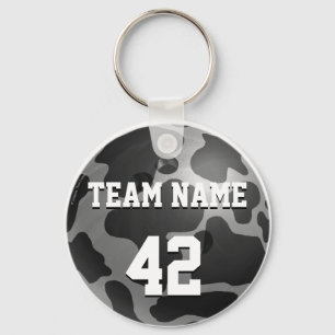 Chaveiro Bola de Boliche Vaca Cinza