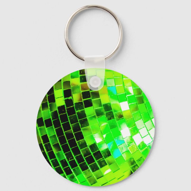 Chaveiro Bola de Disco Funky Verde (Frente)