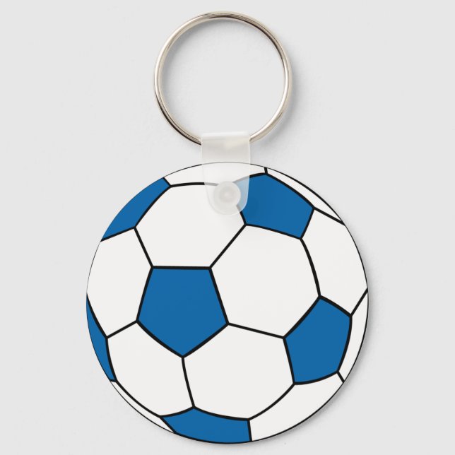 Chaveiro bola de futebol azul e branca (Frente)