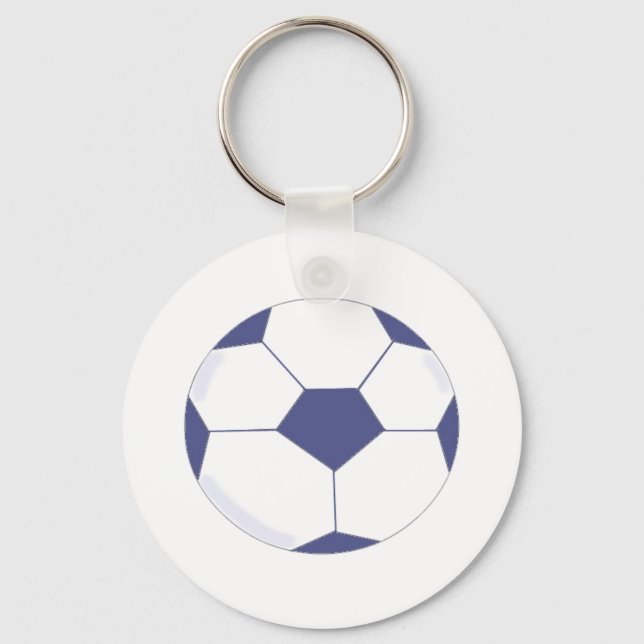 Chaveiro Bola de futebol - Azul e Branco (Frente)