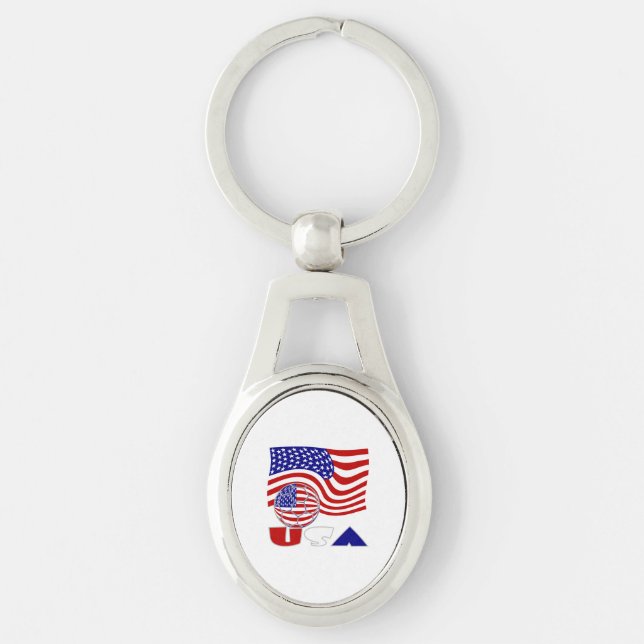 Chaveiro Bola de Futebol com Bandeira dos EUA (Frente)