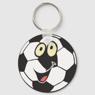 Chaveiro bola de futebol de animação feliz