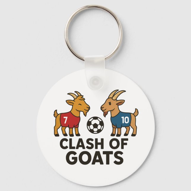 Chaveiro Bola de Futebol de Clash de GOATs Engraçado Futebo (Frente)