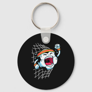Chaveiro Bola de futebol de desenho engraçado quebrando a r
