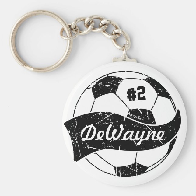 Chaveiro Bola de Futebol Personalizada com Nome e Número (Frente)