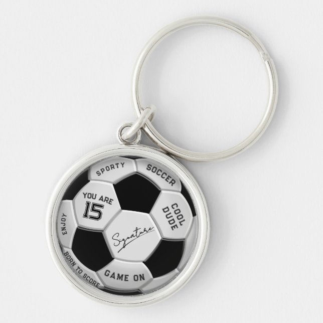 Chaveiro Bola de Futebol Personalizada de Aniversário  | Id (Frente)
