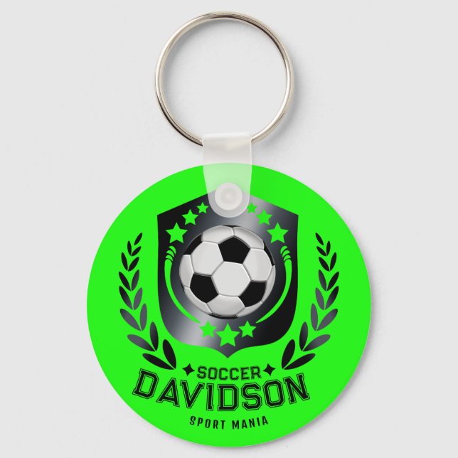 Chaveiro Bola de Futebol Personalizada | Texto Personalizad (Frente)