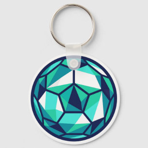 Chaveiro Bola de Futebol Poligonal Minimalista Moderna