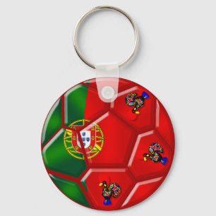 Chaveiro Bola de futebol portuguesa da bandeira para