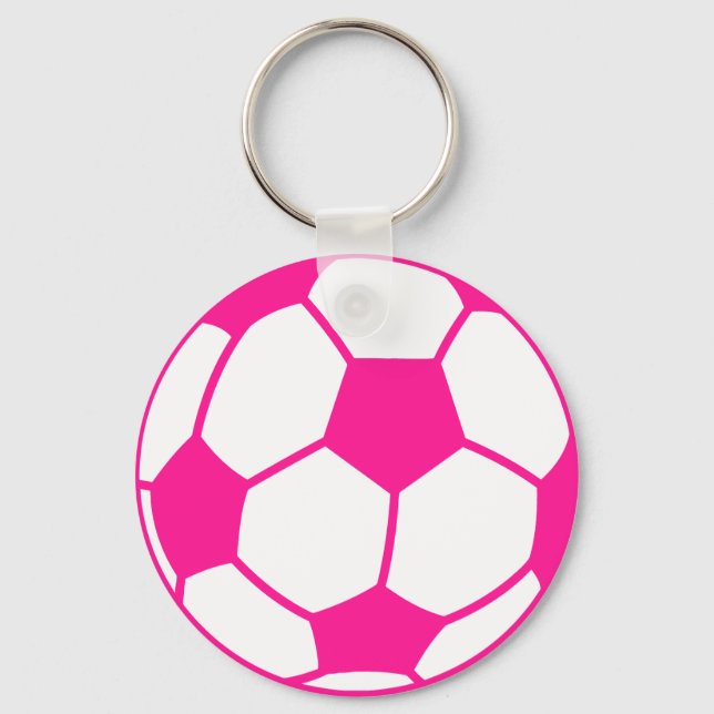 Chaveiro Bola de Futebol Rosa Quente (Frente)