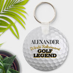 Chaveiro Bola de Golfe de Legenda Funny Golf Personalizada<br><div class="desc">Bola de golfe personalizada neste chaveiro personalizado. O presente perfeito para qualquer amante de golfe.</div>