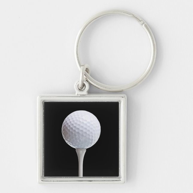 Chaveiro Bola de golfe & T no preto - modelo personalizado (Frente)