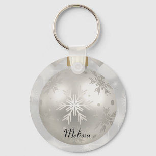 Chaveiro Bola de Natal Elegante em Bokeh Lights