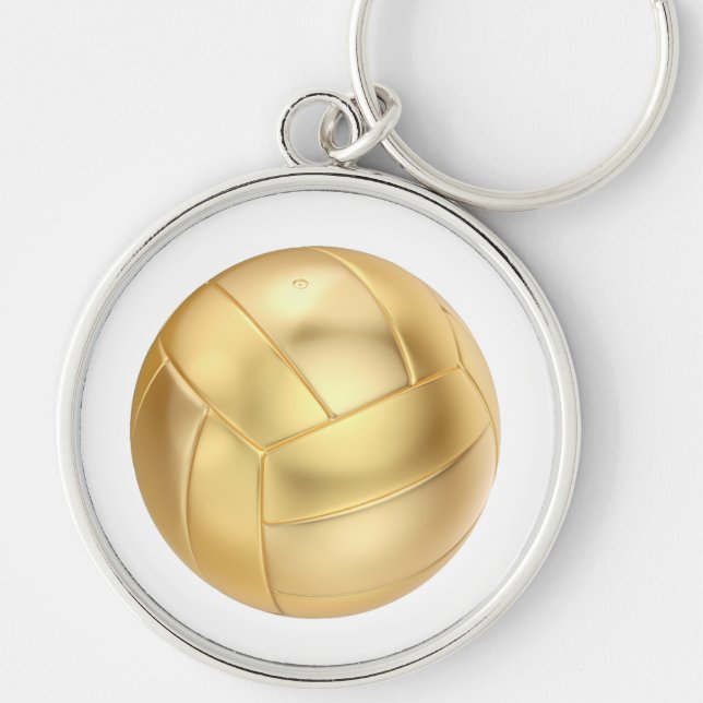 Chaveiro bola de volei ou futebol dourada (Frente)