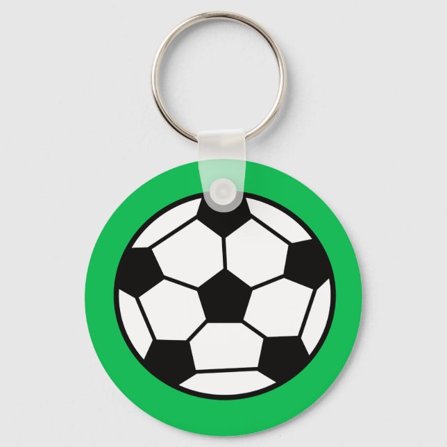 Chaveiro Bola Engraçada De Futebol Em Fundo Verde (Frente)