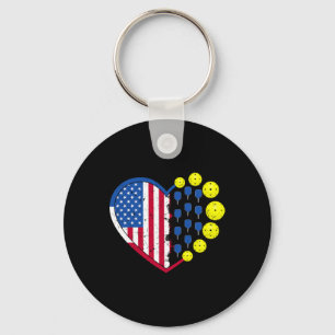 Chaveiro Bola Engraçada De Pickleball Com Bandeira American