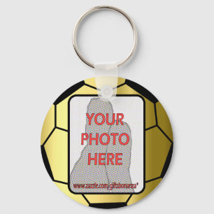 Chaveiro Bola Personalizável de Futebol de Ouro Fotográfico