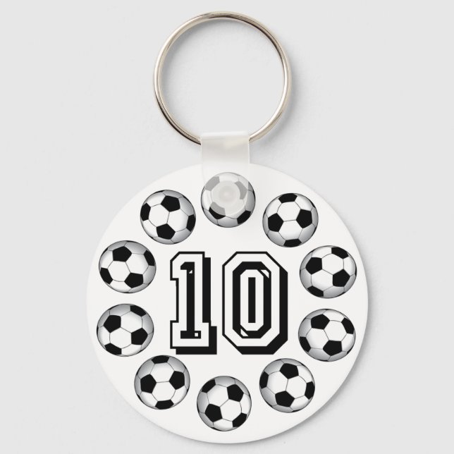 CHAVEIRO BOLAS DE FUTEBOL E NÚMERO 10 (Frente)