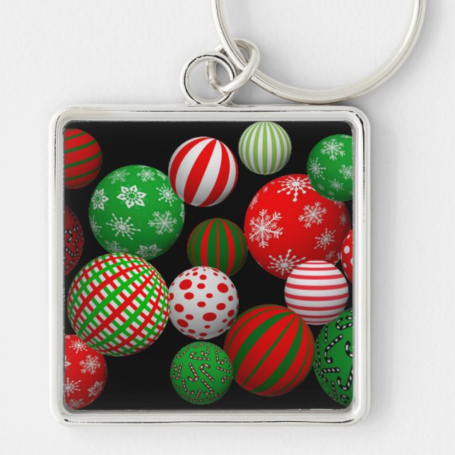 Chaveiro Bolas de Natal 3D (Frente)