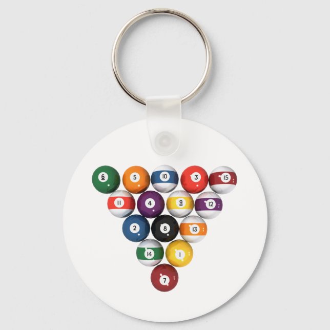 Chaveiro Bolas de piscina/Bilhetes: modelo 3D: (Frente)