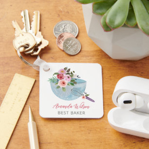 Chaveiro Bolas Florais Personalizadas e Panelas de Whisker