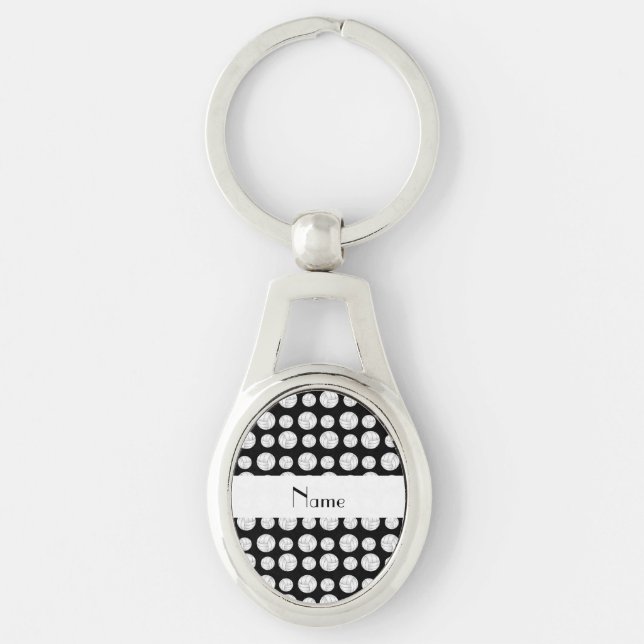 Chaveiro Bolas pretas conhecidas personalizadas do voleibol (Frente)