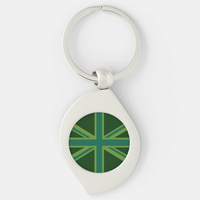 Chaveiro Bold Forest Green Union Jack (Frente)