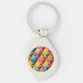 Chaveiro Bold Geometric Triangle Pattern 