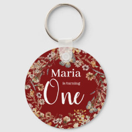 Chaveiro Bold Rustic Floral Baby Birday