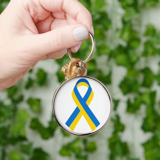 CHAVEIRO BOLHA URQUÂNICA AZUL E AMARELO (Mão)