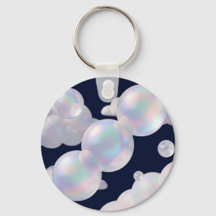 Chaveiro Bolhas de Sabão Iridescentes Flutuantes Azul Escur