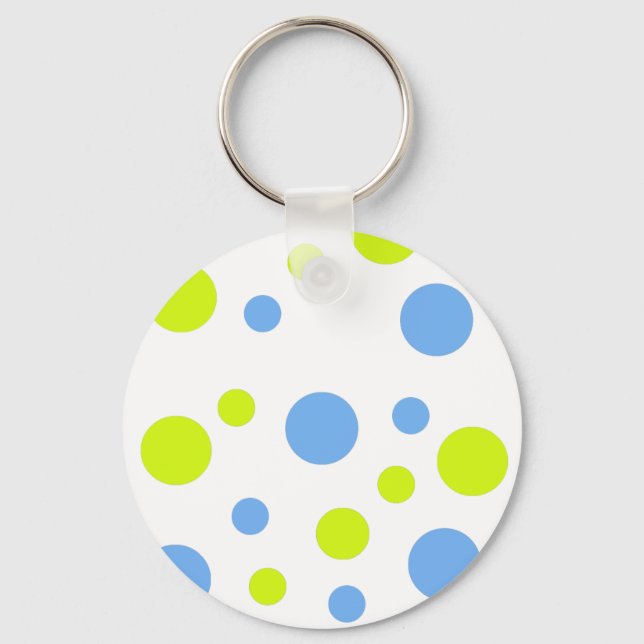 Chaveiro Bolhas Felizes Funky Amarelo Azul (Frente)