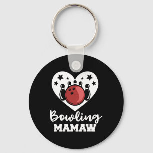 Chaveiro Boliche Mamaw Heart Engraçado Bowler Mamaw