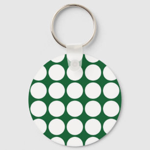 Chaveiro Bolinhas brancas em verde
