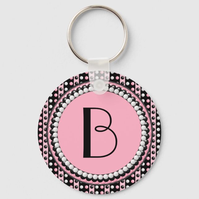 Chaveiro Bolinhas n Stripes Monogramas (Frente)