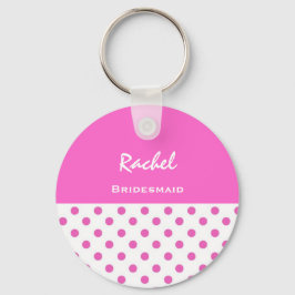 Chaveiro Bolinhas Rosa Bridesmaid KC03