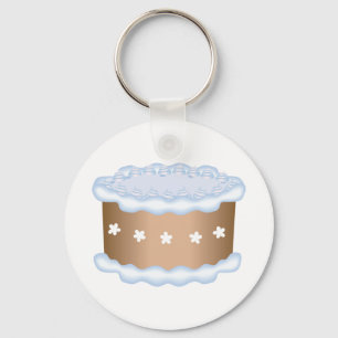 Chaveiro Bolo Azul com Cobertura de Creme de Gelo Padaria S