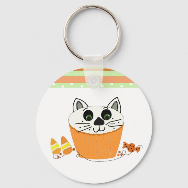 Chaveiro Bolo de Gato de Halloween (Frente)