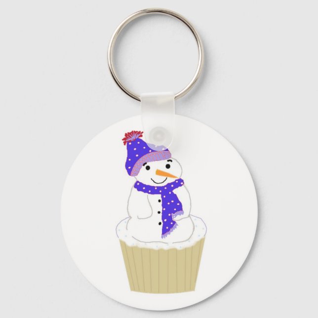 Chaveiro Bolo de Natal Boneco de Neve Alegre (Frente)