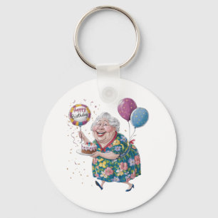 Chaveiro Bolo e Balão de Aniversário da Vovó Engraçada