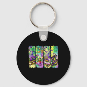 Chaveiro Bolo Rei Retro Mardi Gras Fleur De Lis Louisiana 
