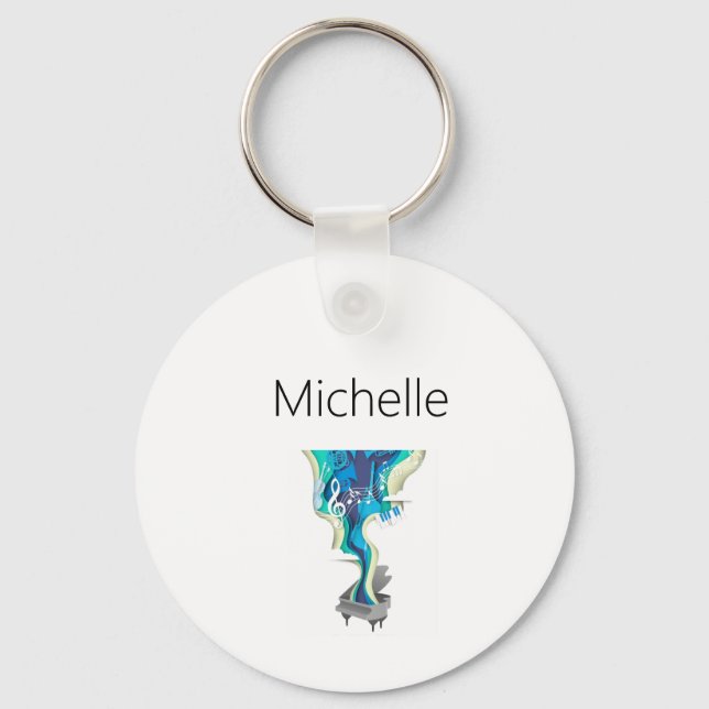 Chaveiro Bolsa tote de teclas de piano personalizadas para  (Frente)