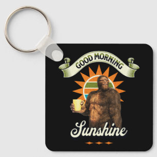 Chaveiro Bom Dia Sol Bigfoot Bebendo Café