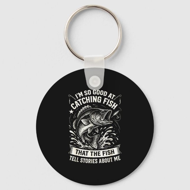 Chaveiro Bom em design de captura de peixes engraçado de pe (Frente)
