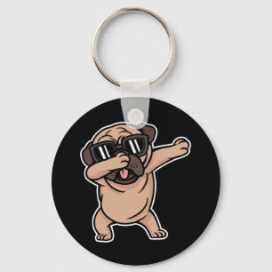 Chaveiro Bom Humor Pug com Óculos Solares Dabitando