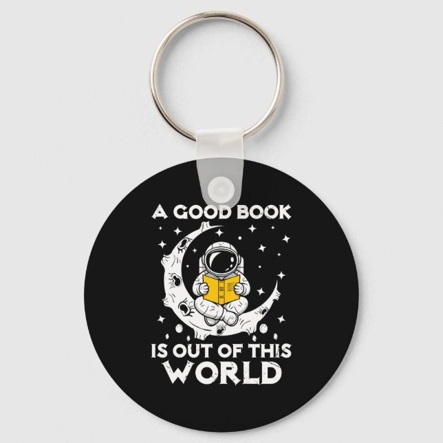 Chaveiro Bom livro está fora deste mundo astronauta lua (Frente)